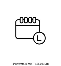 Calendar Icon- flat vector symbol thin linear symbol icon