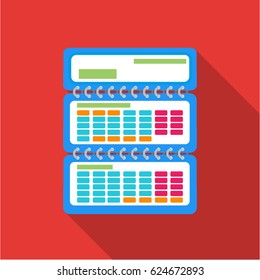 Calendar icon in flate style . Typography symbol stock vector illustration.