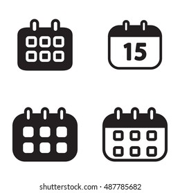 Calendar icon in four variations. Vector illustration.