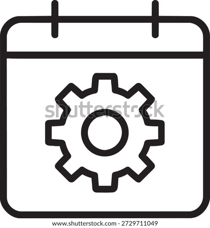 Calendar icon with gear setting vector design
