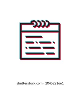 Calendar icon with glitch effect