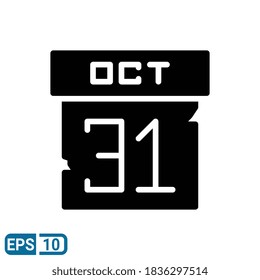 calendar icon in glyph style isolated on white background. EPS 10