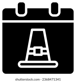Kalender-Symbol im Stil von glyph. Vektorgrafik, geeignet für Logo, Web, Grafikdesign, Illustration, Aufkleber, Bücher usw.