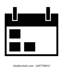Calendar icon glyph vector design