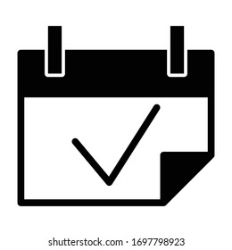 Calendar icon glyph vector design