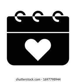 Calendar icon glyph vector design