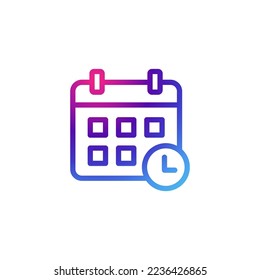 Icono de calendario con efecto morado degradado.