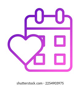 calendar icon gradient purple pink style valentine illustration vector element and symbol perfect. Icon sign from modern collection for web.