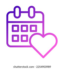 calendar icon gradient purple pink style valentine illustration vector element and symbol perfect. Icon sign from modern collection for web.