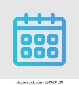 Icono de calendario con estilo de degradado sobre la interfaz de usuario, uso para presentación de aplicaciones móviles del sitio web