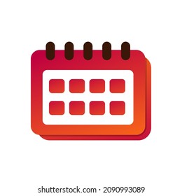 Un icono de calendario con estilo de degradado aislado en fondo blanco