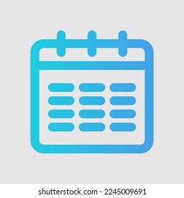 Calendar icon in gradient style, use for website mobile app presentation