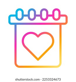 calendar icon gradient style valentine vector illustration perfect. Icon sign from modern collection for web. Nice design perfect.