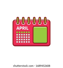 Calendar icon. Graphic element illustration with different style on white background. Vector Illustration. 