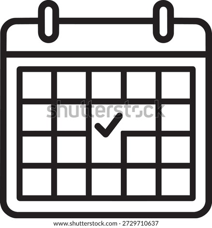 Calendar icon with grid check vector design