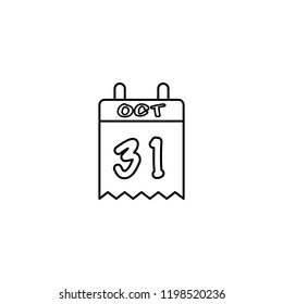 Calendar icon. Halloween calendar icon.