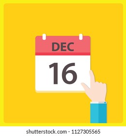 Calendar icon with a hand - Dec 16