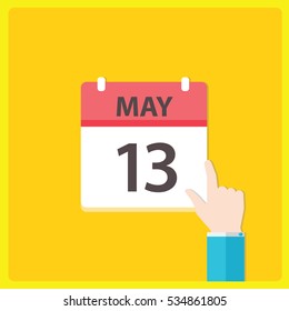 Calendar icon with a hand - May 13