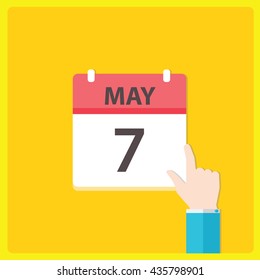 Calendar icon with a hand - May 7
