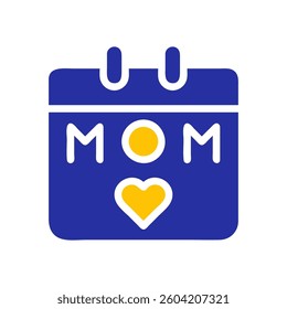 Calendar Icon with Heart for Mother's day date