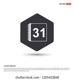 calendar icon Hexa White Background icon template - Free vector icon