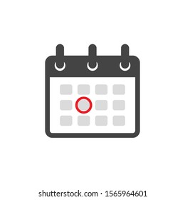 Calendar icon. Calendar and highlighted date on it. Logo template. Event or deadline concept. Vector illustration.