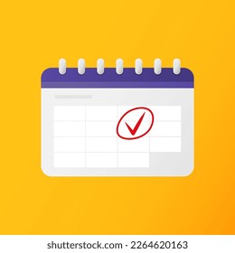Calendar icon. Highlighted day on the calendar. Vector illustration