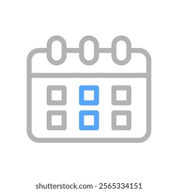 Calendar icon with highlighted days. Concept of scheduling, planning, and time management.