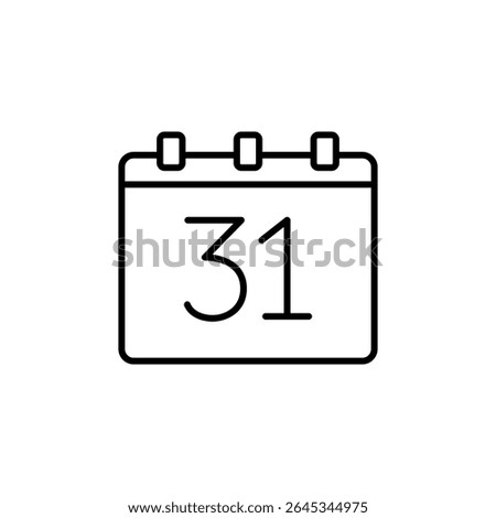 Calendar Icon Illustrating The Thirty First Day Of The Month