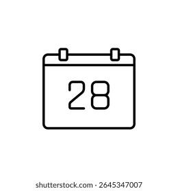 Ícone De Calendário Que Ilustra O Vigésimo Oitavo Dia Do Mês Na Arte Em Linha