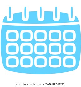 calendar icon illustration blue flat