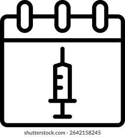 calendar icon illustration design with outline, this is not made from any AI generation