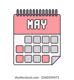 Calendar Icon Illustration in Flat Style. Perfect for design projects, print shops, or creative materials representation.