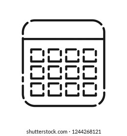 Calendar icon, illustration isolated vector sign symbol