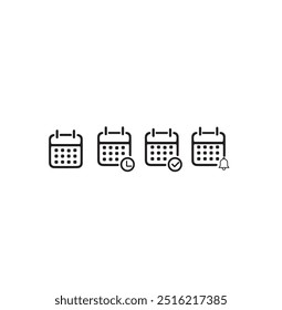 ícone de calendário ilustração símbolo de sinal de vetor isolado