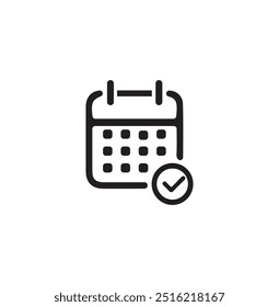 Ilustración de icono de calendario símbolo de signo de Vector aislado