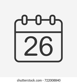 Calendar icon, illustration isolated vector sign symbol
