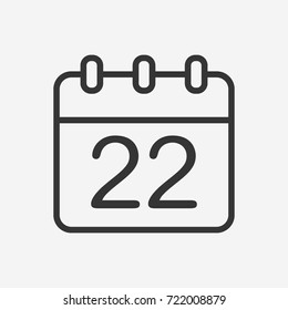 Calendar icon, illustration isolated vector sign symbol