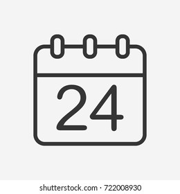 Calendar icon, illustration isolated vector sign symbol