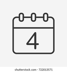 Calendar icon, illustration isolated vector sign symbol