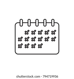 calendar icon illustration isolated vector sign symbol