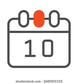 Calendar Icon Indicating the 10th Day of Month