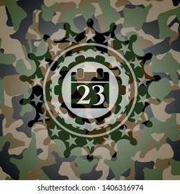 calendar icon inside camouflage emblem