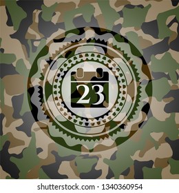 calendar icon inside camouflage texture