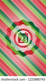 calendar icon inside christmas style badge..