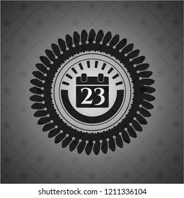calendar icon inside dark badge