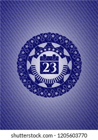 calendar icon inside denim background