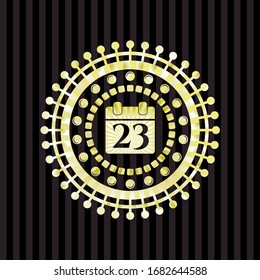 calendar icon inside golden badge