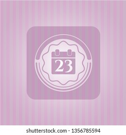 calendar icon inside pink icon or emblem
