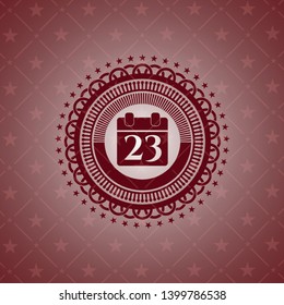 calendar icon inside red emblem